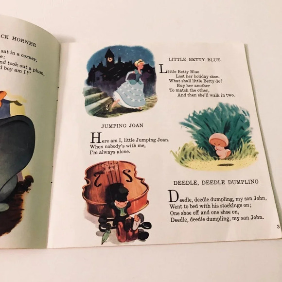 Vintage 1979 Mother Goose Rhymes Disney Read Along Book Only  No Tape - Picture 8 of 16